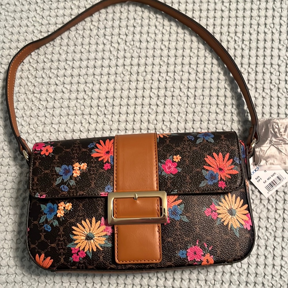 NWT Nanette Lenore Began Brown Floral handbag